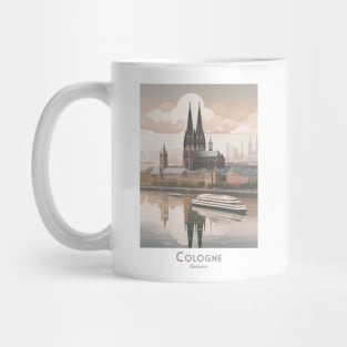 Vintage Retro Germany Majestic Cologne Cathedral and River View Mug